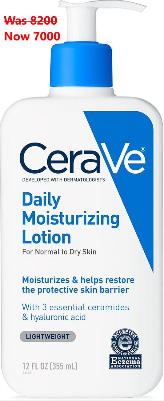 CeraVe Daily Moisturizing Lotion - Lightweight Hydration for All Skin Types, 12 oz